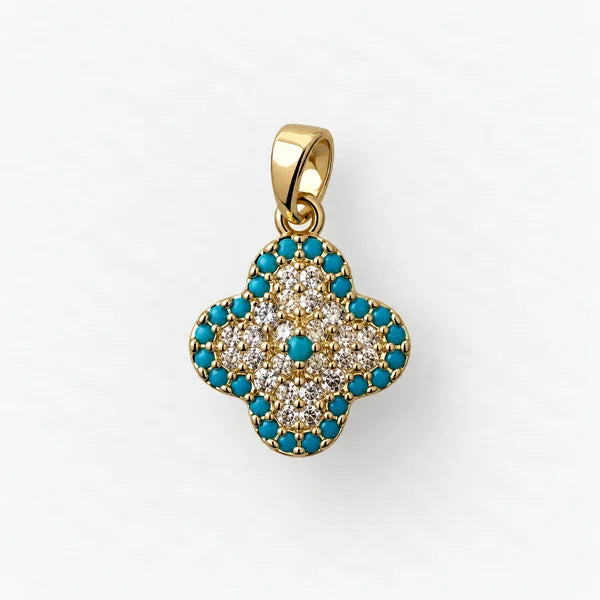 Turquoise Clover - Gold
